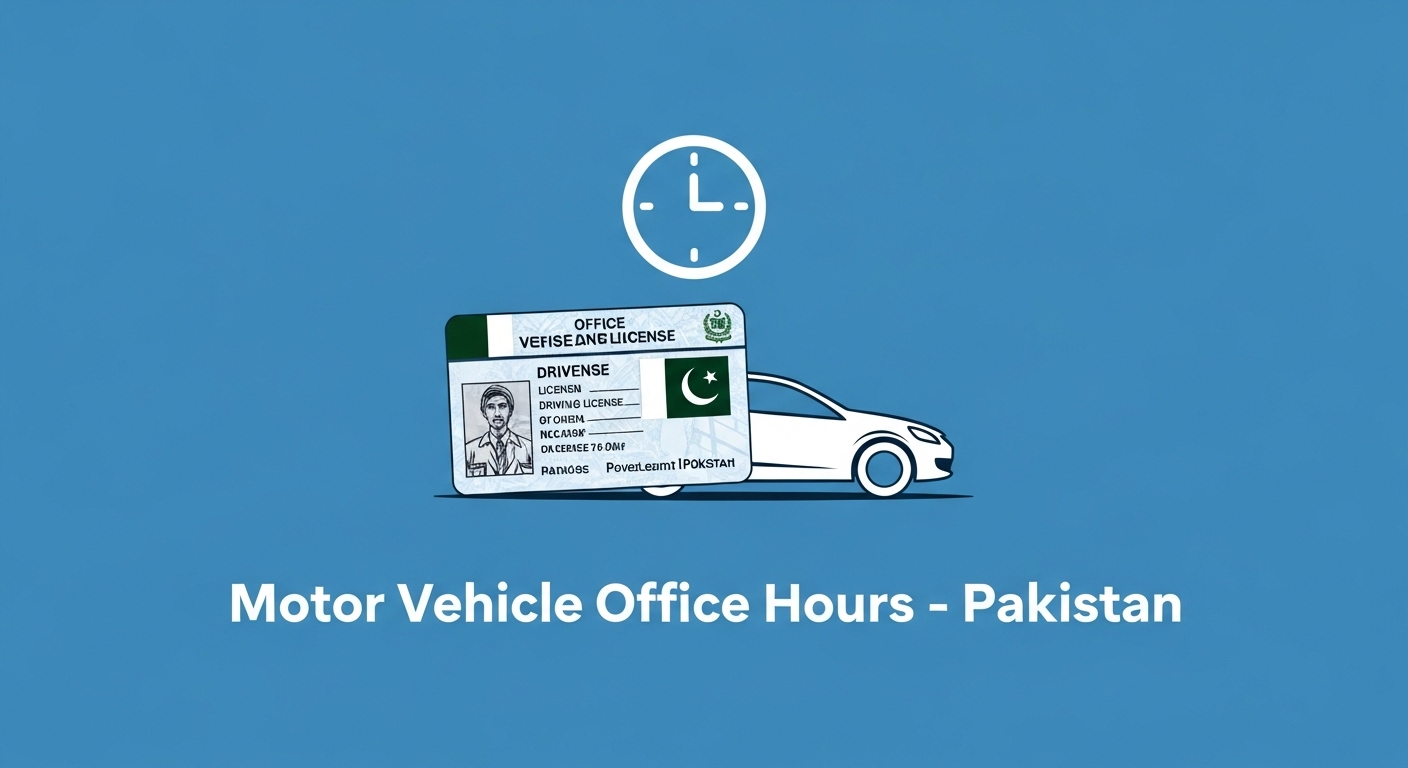 Pakistan Motor Vehicle & Excise Office Working Hours 2026