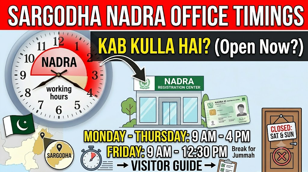 NADRA Office Timing Sargodha