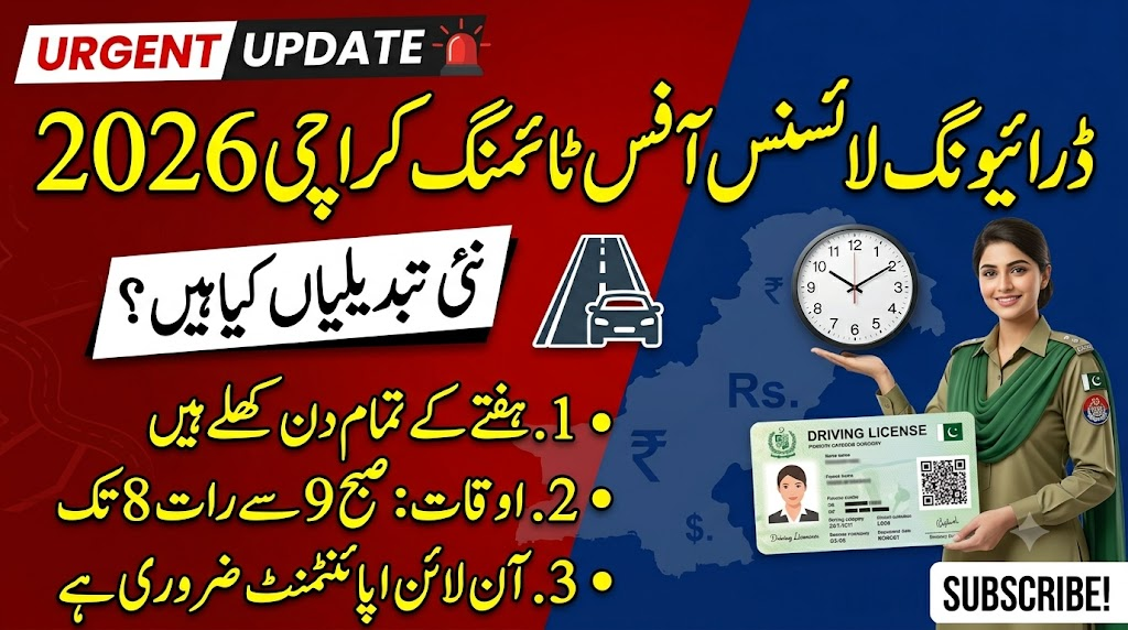 Driving License Office Timing in Karachi 2026
